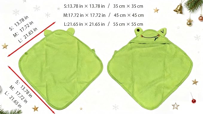 Dog Hooded Bathrobe Towel, Fast Drying Bath Towel Absorbent Warm Blanket Green M