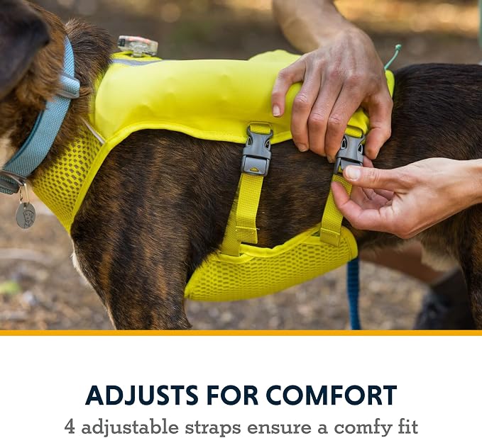 Ruffwear, Trail Runner Running Vest, Performance Dog Running Harness with Hydration Flasks, Reflective Trim & Light Loop, Lightweight Bounce-Free Running Dog Pack, Blue Pool, Small