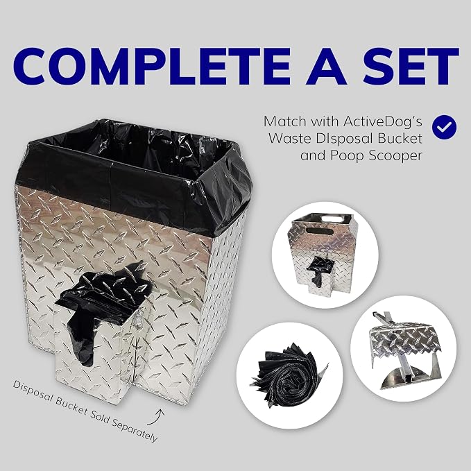 ActiveDogs Dog Poop Bucket Bags 12PK - Heavy Duty 5 Gallon Poop Bags for Dogs Waste Removal Trash Can, Bucket or Pail - Extra Thick 1.2ml Plastic Tear Resistant & Leak Proof Refill Liners