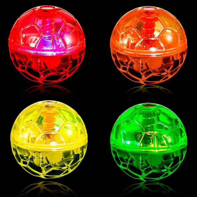 Frienda 4 Pcs Light up Cat Ball LED Motion Ghost Hunting Cat Ball, Classic | Interactive LED Toy for Cats, Glowing Exercise with Motion Activated, Ghost Hunting Pet Indoor Play, Mini Running Ball