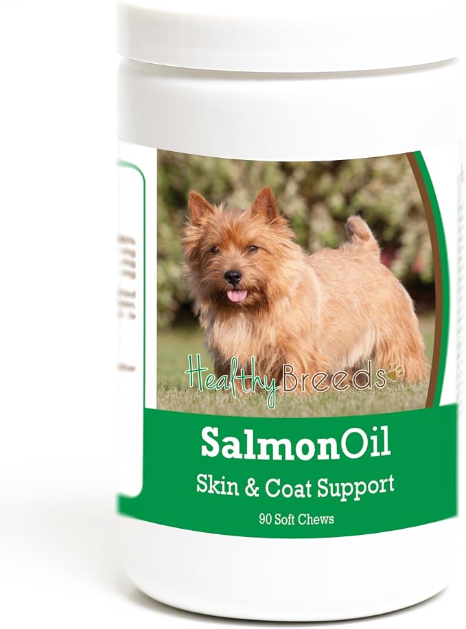 Healthy Breeds Norwich Terrier Salmon Oil Soft Chews 90 Count, Brown