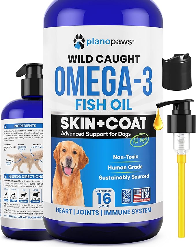 Omega 3 Fish Oil for Dogs - Supports Shedding and Itching, Skin and Coat