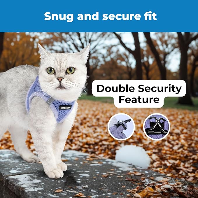 Voyager Step-in Pet Harness - All Weather Mesh, Adjustable Step in Harness for Cats and Dogs by Best Pet Supplies - 307 Set Lavender, XXS