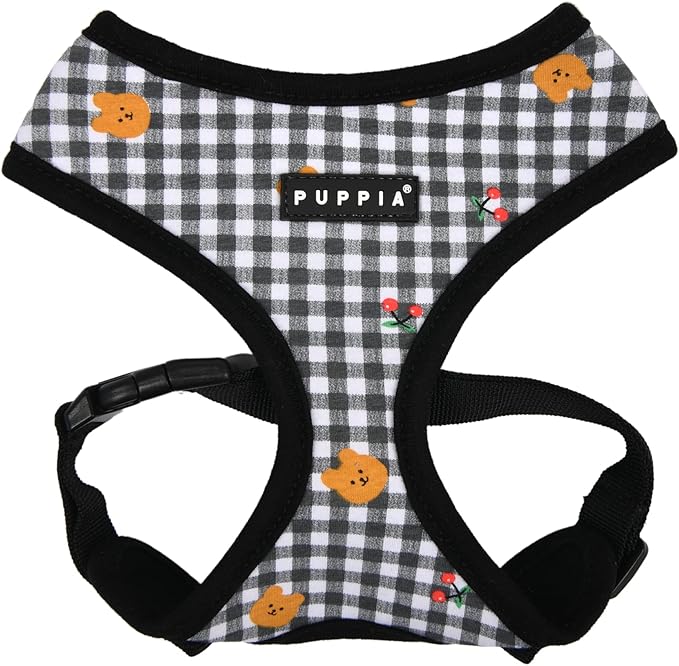 Puppia Spring and Summer Fashion Over-The-Head Dog Harness, Black_Baba, Large