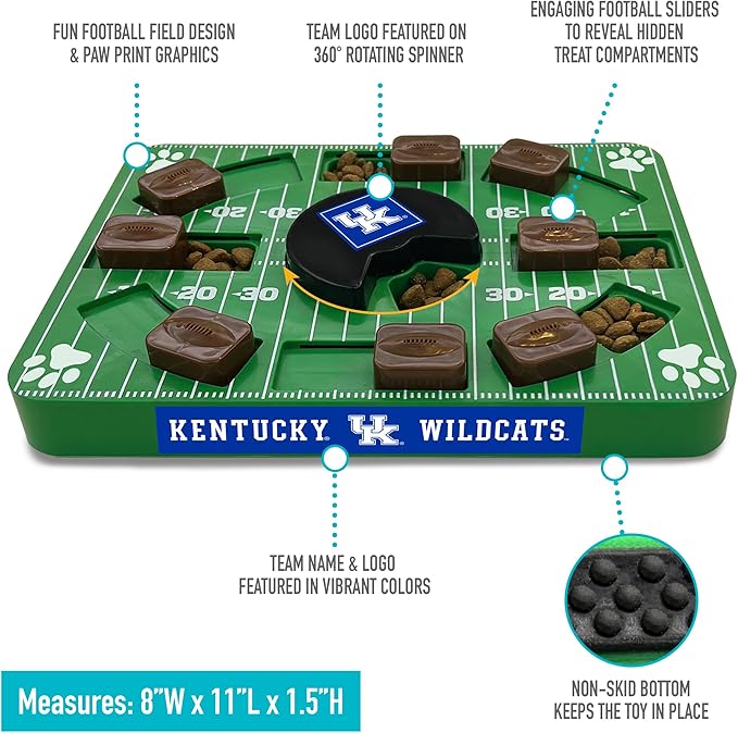 NCAA Puzzle Toy Slow Feeder, Puzzle Treat Dog Toy, Interactive Dog Treat Toy, Dog Puzzle Feeding Slow Toy (Kentucky Wildcats)