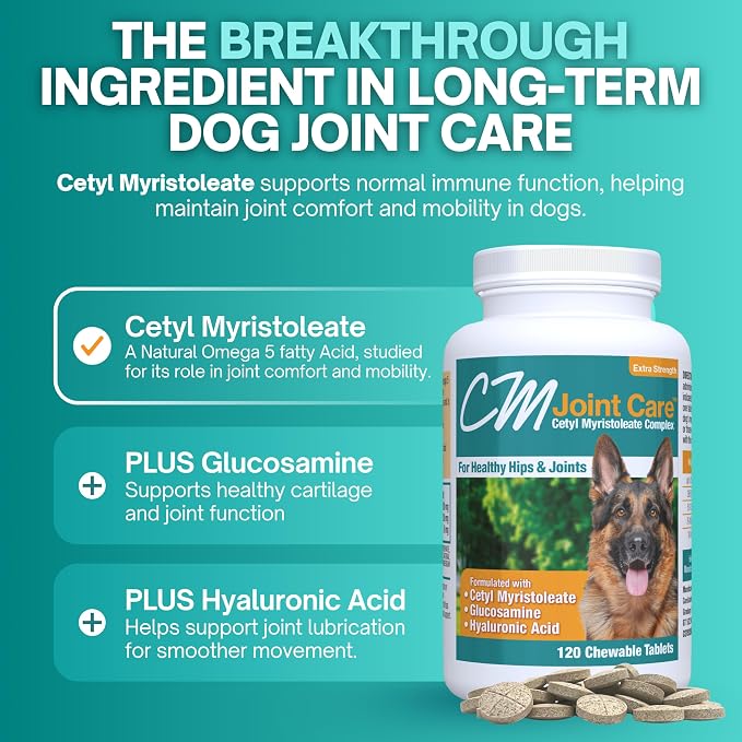 CM Joint Care for Dogs Hip & Joint Supplement, 120 Chewable Tablets