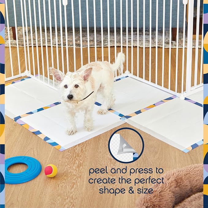Pet Life Unlimited Create-a-Size Puppy Pads for Dogs, 50 Count, 22" x 22" Dog & Puppy Potty Training Pee Pads, Fragrance-Free, Customizable Layout, Leak-Proof, Super Absorbent, Quick-Dry, Made in USA