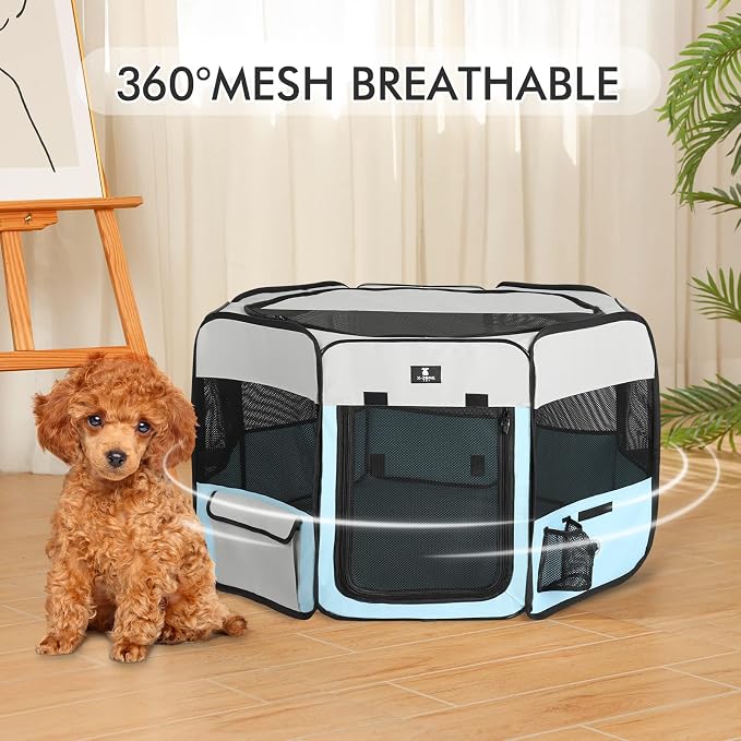 X-ZONE PET Dog Playpen - Blue, Medium