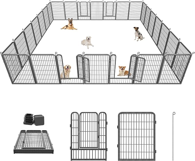 Rustproof Dog Playpen Fence, 40in 28 Panels