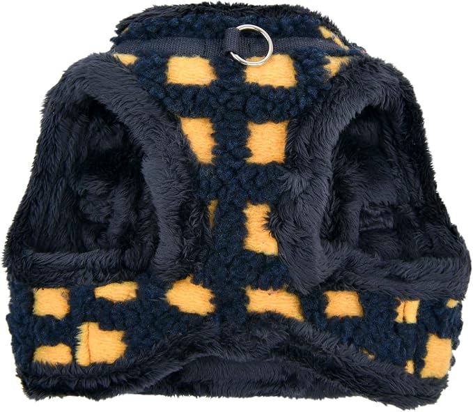 Puppia Stefan Vest Dog Harness Step-in Warm Winter Tumbling Waffle Pattern for Small and Medium Dog, Navy, Small