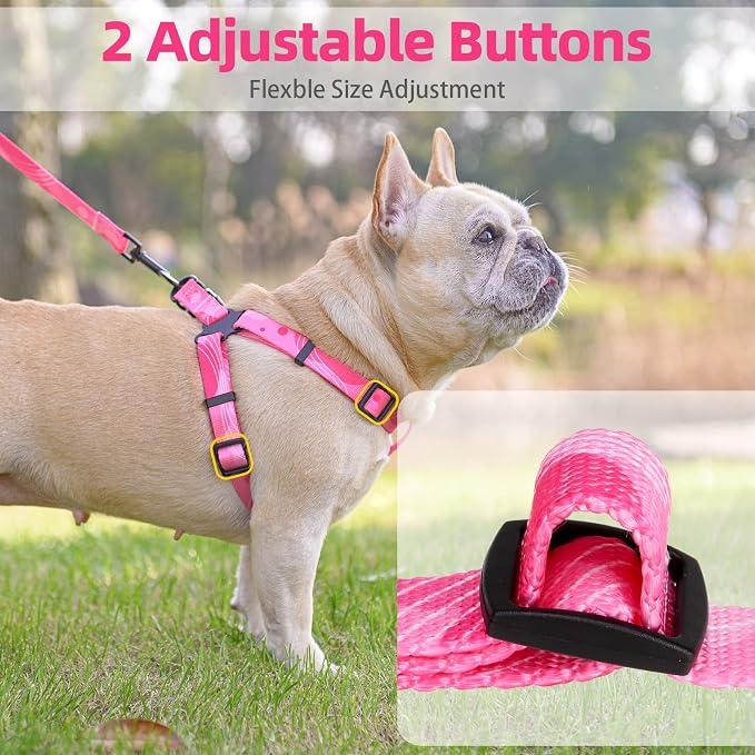 PUPTECK No Pull Dog Harness Medium Sized Step-in Adjustable Puppy Vest | Soft Webbing Basic Halter with Leash for Outdoor Walking