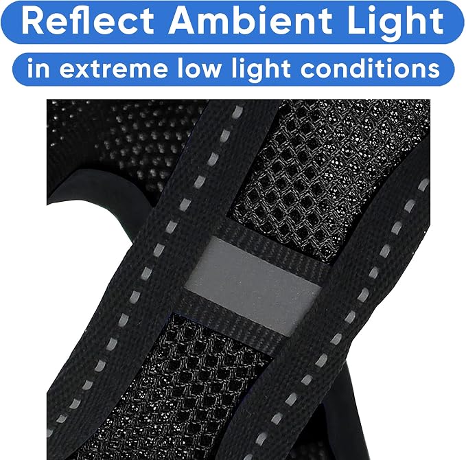 Pawtitas Dog Vest Harness Made with Breathable Air Mesh | All Weather Vest Harness for Large Dogs with Quick-Release Buckle - Black Mesh Dog Harness for Training and Walking Your Pet.