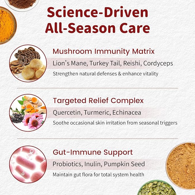 Dog Allergy Chews - Paw Licking, Seasonal Allergy & Itch Relief - Probiotics for Dogs Immune & Gut Health with Turkey Tail Mushroom, Pumpkin - Bacon Flavor - 90 Count