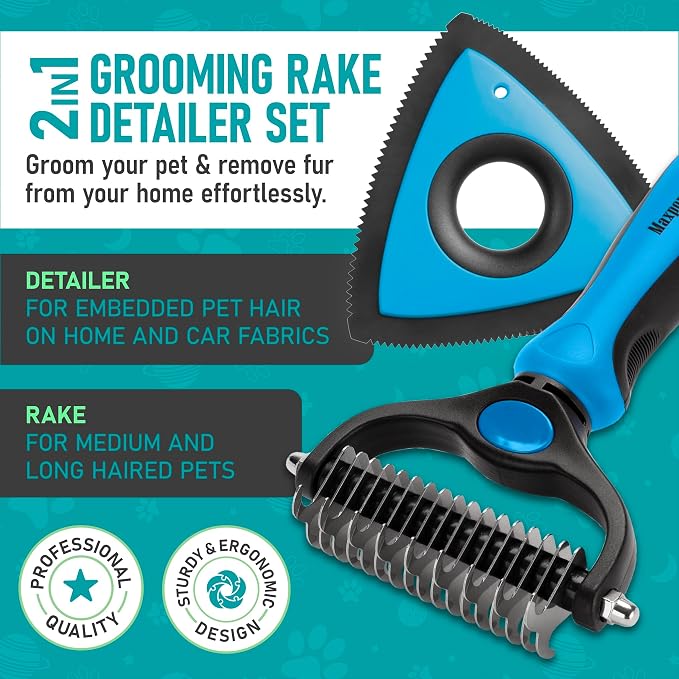 Maxpower Planet Pet Grooming Rake and Mini Pet Hair Remover Tool, Mini