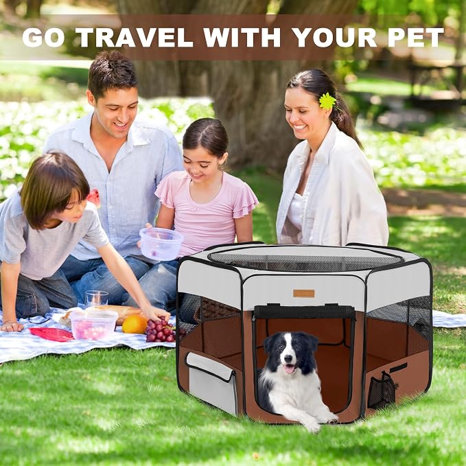 Dog Playpen, Foldable, XL, Without Carry Bag