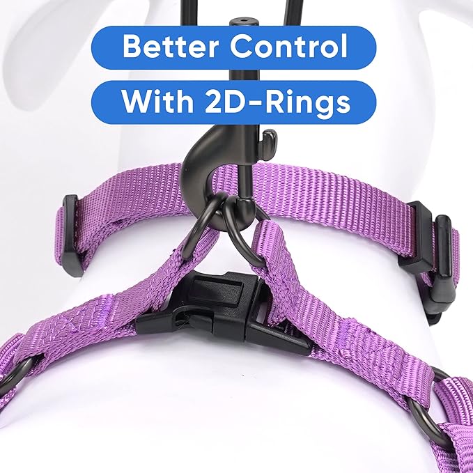Pawtitas Solid Step-in Dog Harness – Adjustable No-Pull Vest for Puppies to Seniors, Safe & Comfortable M Orchid