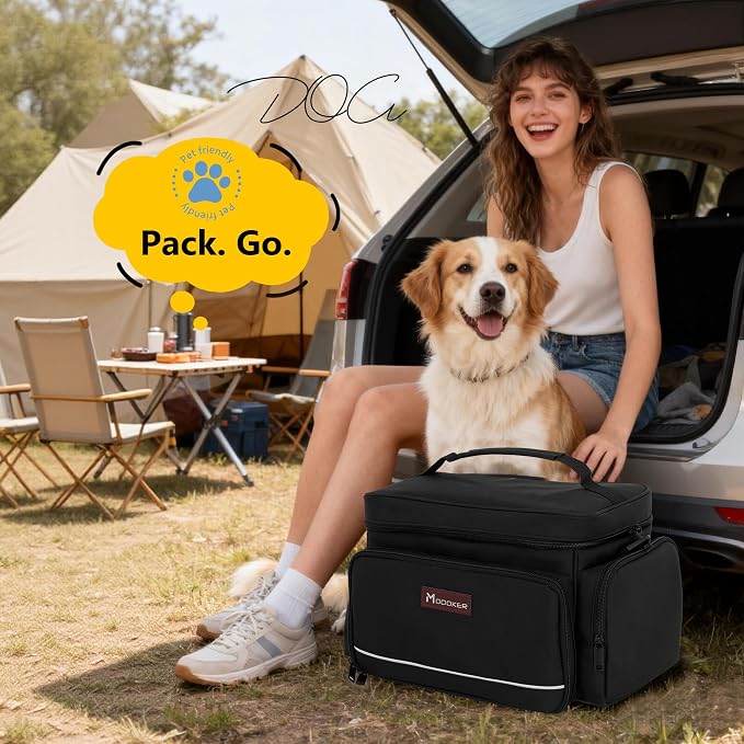 Modoker Dog Travel Bag Airline Approved, 2 Bowls, 2 Food Containers & Feeding Mat
