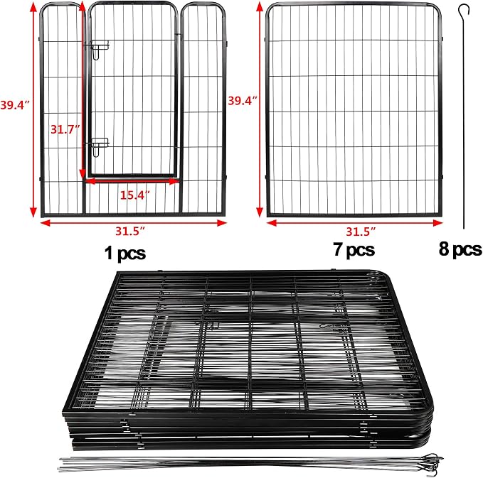ZENY Dog Playpen, 40in 8 Panels