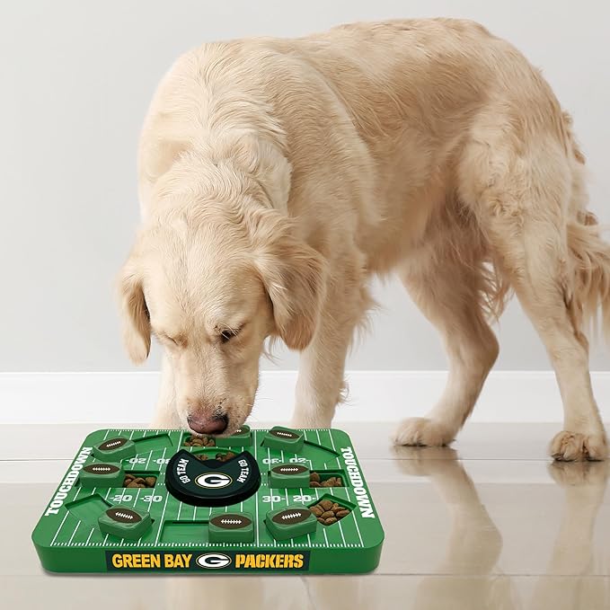 Pets First NFL Green Bay Packers Large Puzzle Toy, New Size, Interactive Dog Treat & Slow Feeding Toy