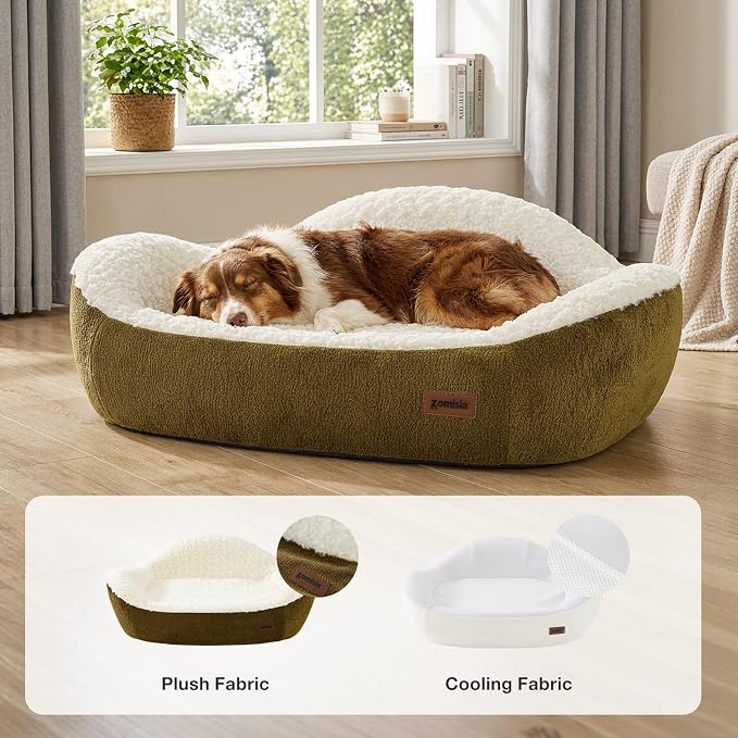 ZOMISIA Orthopedic Memory Foam Sofa Bed for Dogs &amp; Cats - Small &amp; Medium (up to 60 lbs), 2 Covers