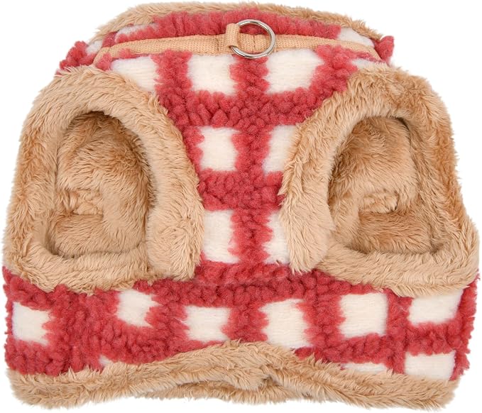 Puppia Stefan Vest Dog Harness Step-in Warm Winter Tumbling Waffle Pattern for Small and Medium Dog, Coral, Large