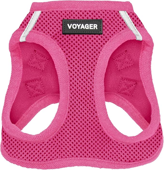 Voyager Step-in Air Dog Vest Harness - Fuchsia, X-Large | 20.5 - 23" in Chest, Reflective Bands, All Weather Breathable Air Mesh, Cats Compatible, Lightweight, Fast Drying