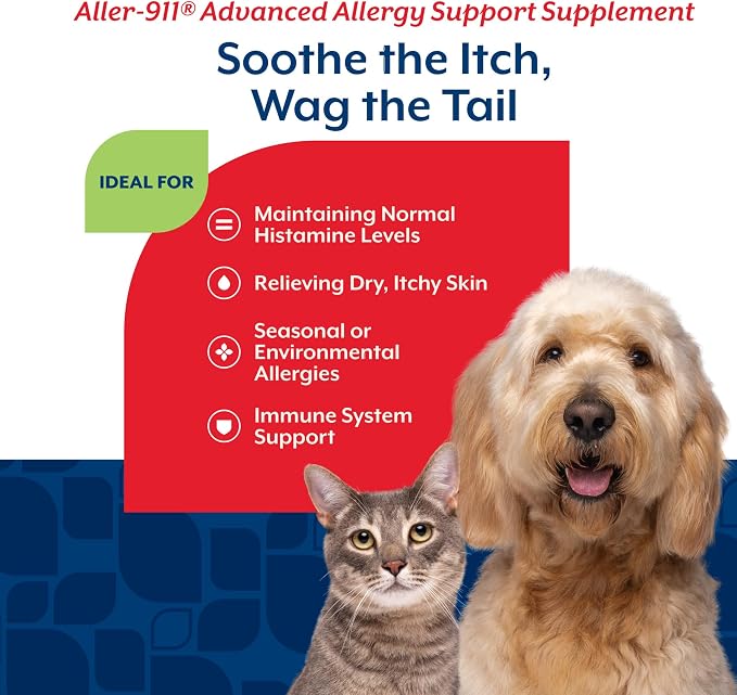 NaturVet Aller-911 Advanced Allergy Aid for Dogs & Cats - 9 oz Powder