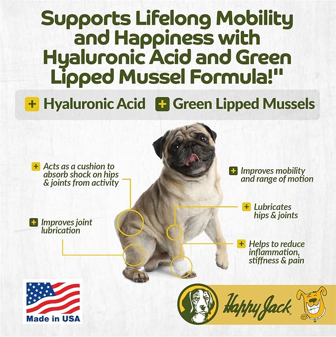 HAPPY JACK Flexenhance Dog Hip & Joint Supplement, 80 Chewable Tabs