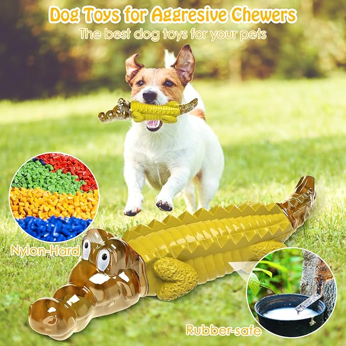 Jeefome Indestructible Dog Chew Toys for Aggressive Chewers | Boredom and Stimulating Dog Toys for Medium&Large Breed for Teeth Cleaning and Training