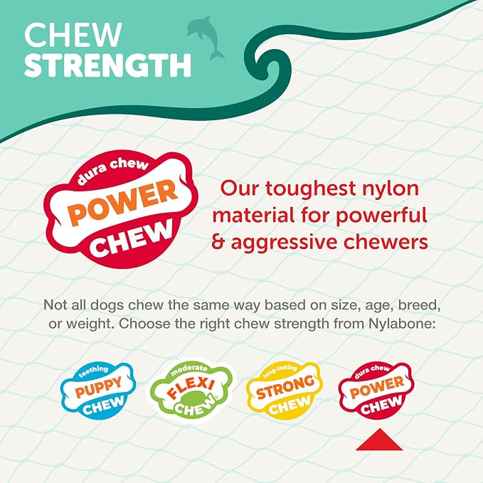 Nylabone Power Chew Love Our Oceans Infinity Braid Dog Chew Toy, Small | Bully stick flavor, durable chew toys, long lasting, flavor throughout, for dogs up to 25 lbs, teeth-cleaning textures