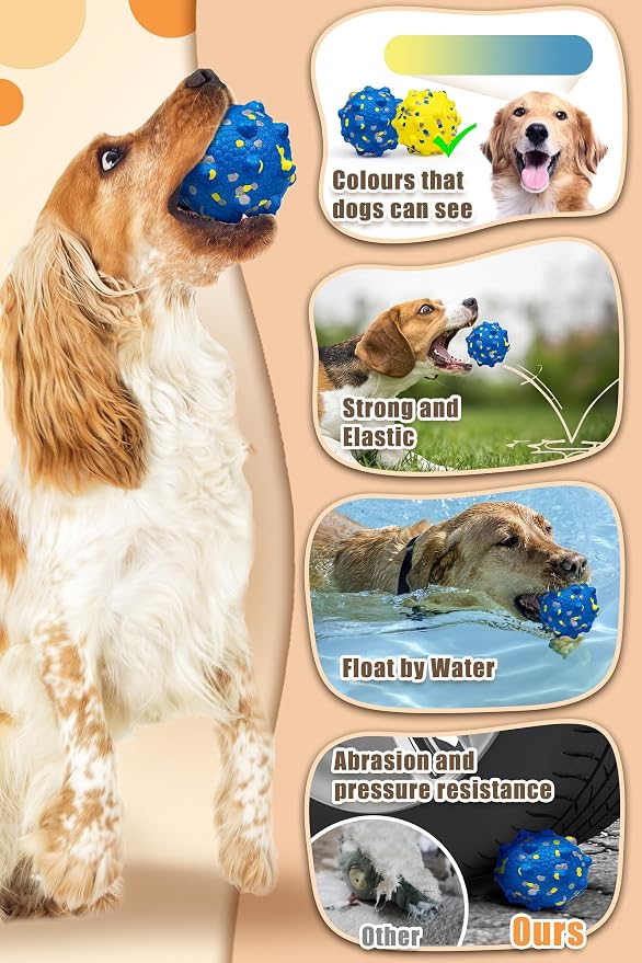 Moonorange Dog Ball, Floating, 1.96in, Blue, Small