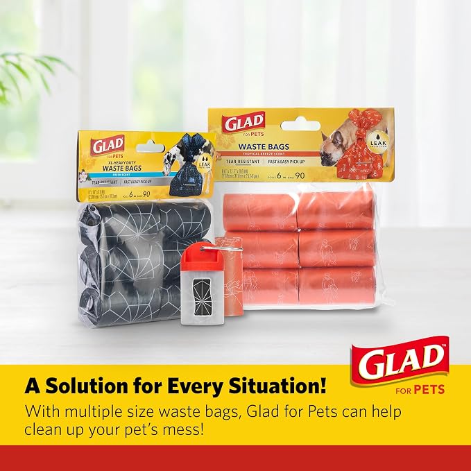 Glad for Pets Dog Waste Bags, Scented, Tear-Resistant and Leak Resistant, 16 Rolls, Heavy Duty Poop Bags for Easy Waste Cleanup, Tropical Breeze Scent, 240 Total Bags