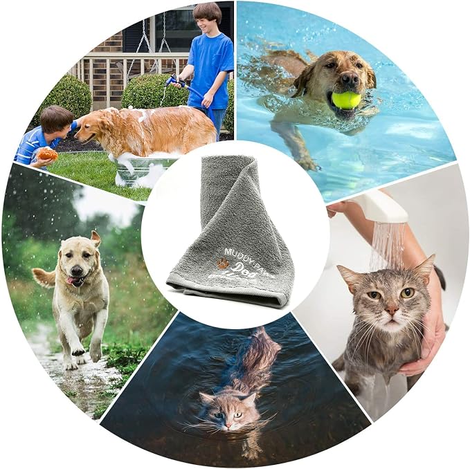 DAN RIVER Dog Towel - Pack of 1, 100% Cotton, 20x40, Ultra Soft 450 GSM, Super Absorbent & Quick Drying Towel for Dogs, Cats, and Other Pets, High Rise.