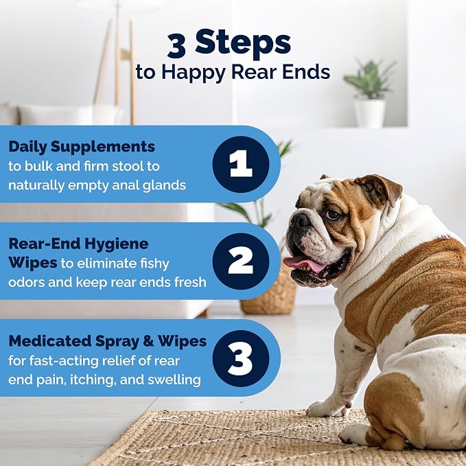 Vetnique Glandex Advanced Anal Gland Chews & Medicated Dog Wipes Bundle