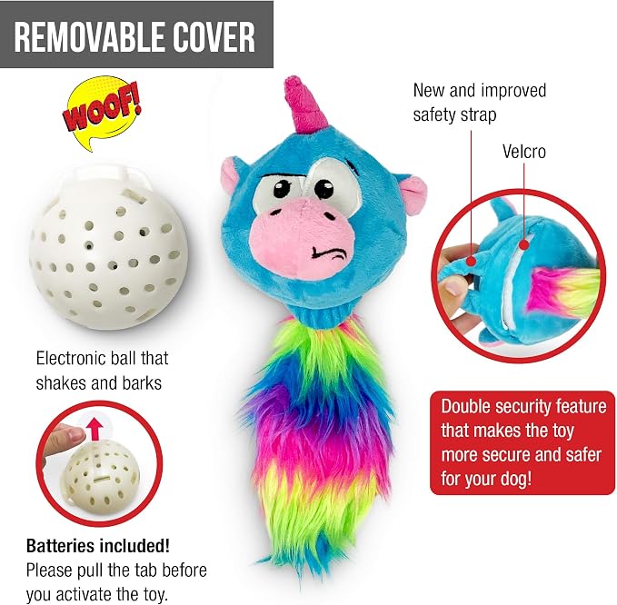 Hyper Pet Doggie Tail and Unicorn Pal Interactive Plush Dog Toys, 2 Pack | Value duo wiggles, vibrates and barks to bust boredom with stimulating play, colors may vary, keeps curious pups engaged