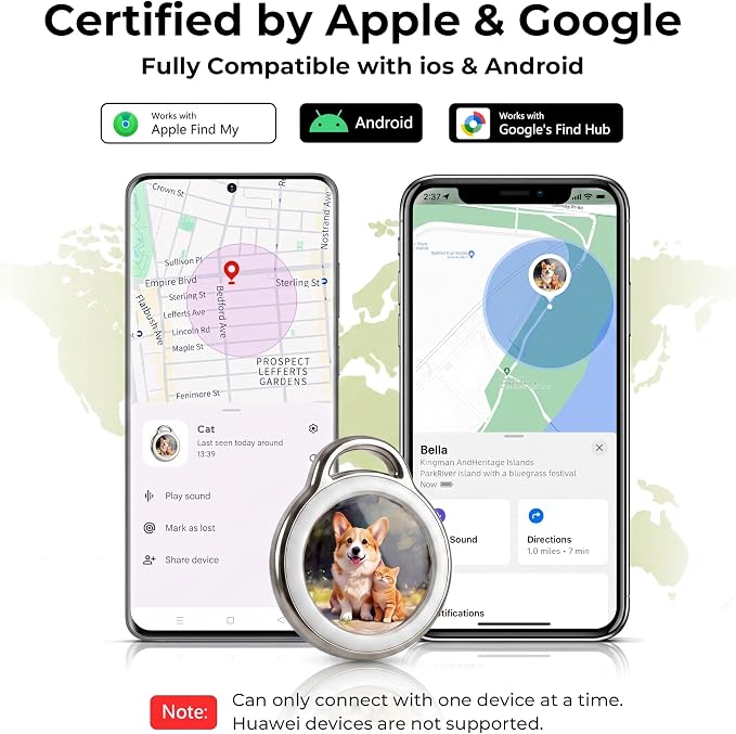 GPS Tracker for Dogs & Cats Smart Collar Real-Time Tracking No Monthly Fee