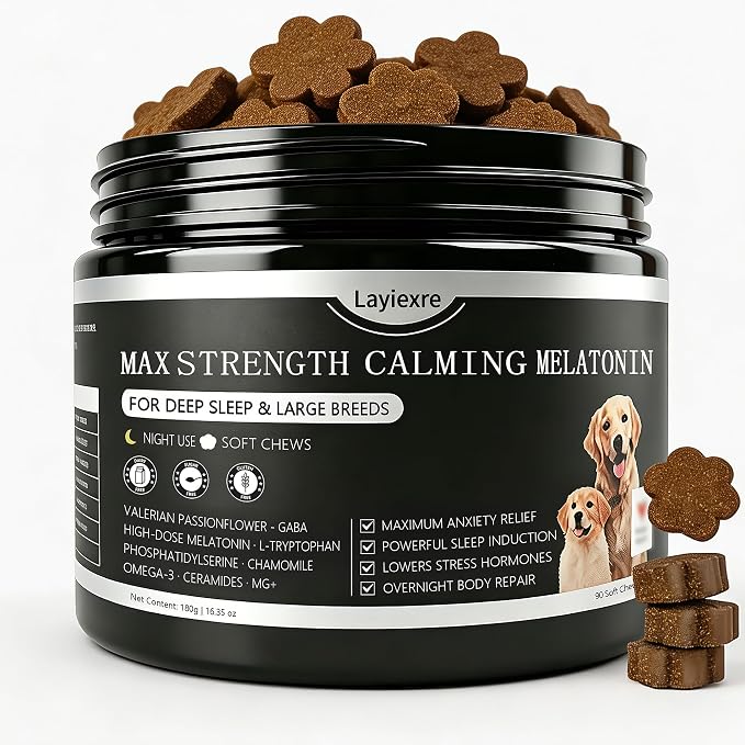 Dog Melatonin Soft Chews, Bacon, 90-Pack, 90 Count