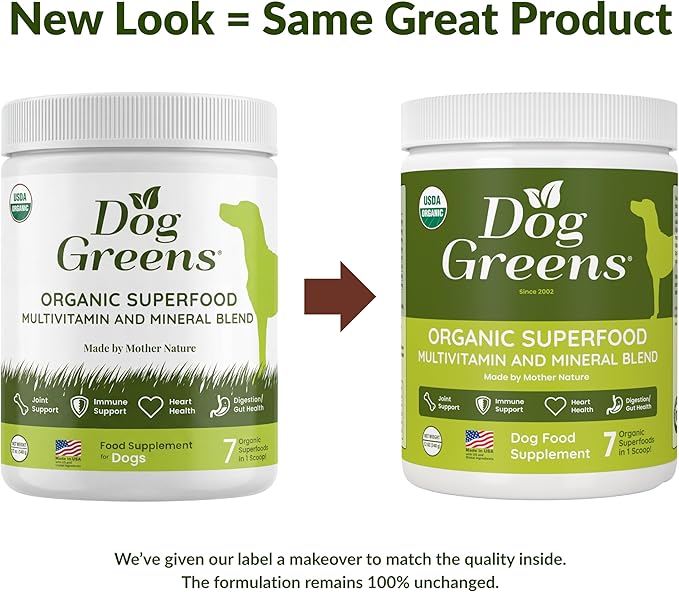 Superfood Supplement for Dogs (12 oz) Organic Human-Grade Ingredients, Vitamins, Minerals, Antioxidants and Fibre Rich for Optimal Digestion, Shiny Coat and Better Health (3 Pack)
