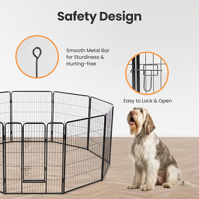 Simple Deluxe Dog Playpen, 40in 2 Panels, Black