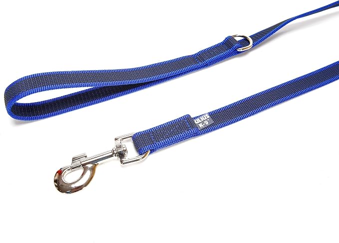 Julius-K9 Color & Gray Super-Grip Leash with Handle, and D-Ring, 0.79 in x 6 ft, Blue-Gray