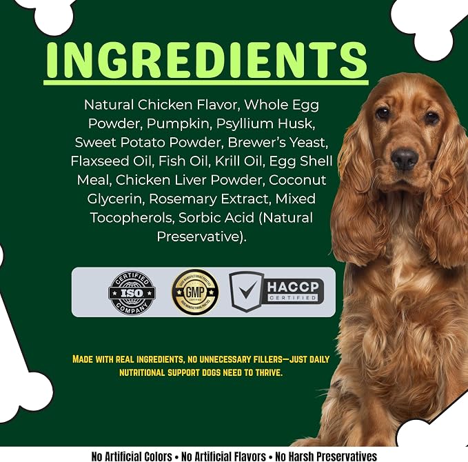 Dog Probiotic Soft Chews – Gut Health & Digestive Support with 1.5 Billion CFU Probiotics, Prebiotics & Enzymes – Helps Improve Stool Quality – All Breeds