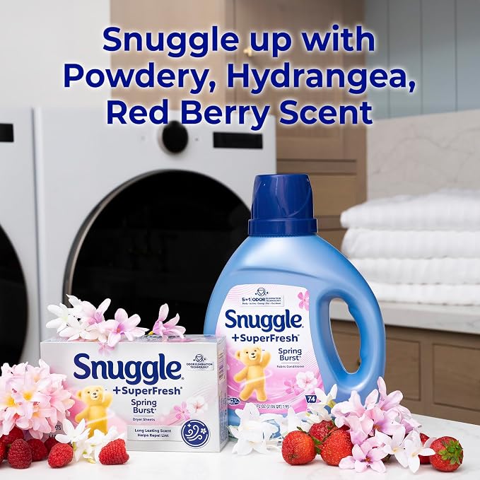 Snuggle SuperFresh Dryer Sheets, 200 Count, Spring Burst