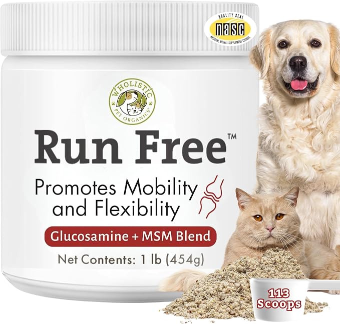 Max Strength Hip and Joint Supplement for Dogs & Cats, 1 lb, 113 Scoops