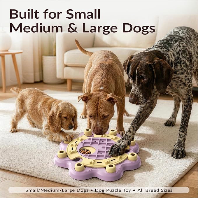KADTC L Size 3 Levels, Dog Puzzle Toy, Slow Feeder & Enrichment for Dogs | Beginner-to-advanced step-by-step challenge offers brain exercise, burns energy, fights boredom, builds focus, curbs gulping.