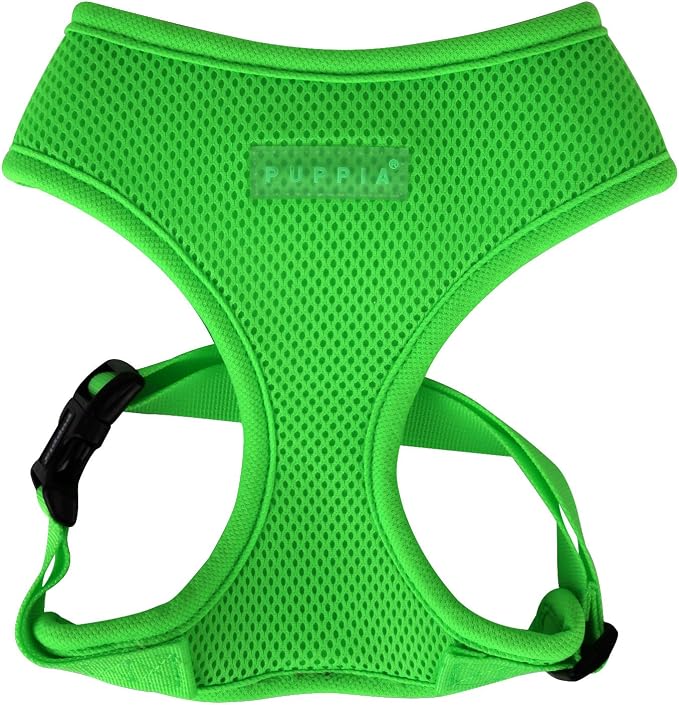 Puppia Soft Harness A XS Over-The-Head Soft Mesh Harness Neon Green