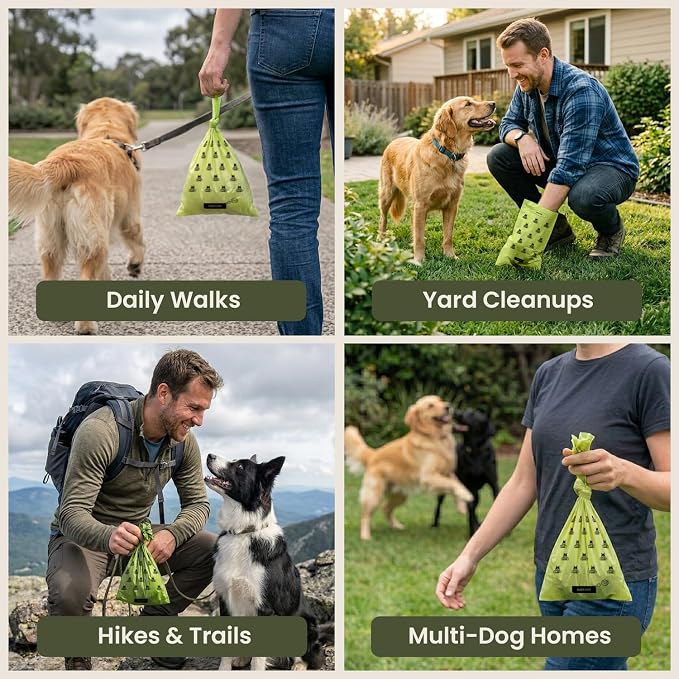 Pogi's Poop Bags – Large, Leak-Proof Dog Waste Bags for Yard or Home Use, Unscented (Single Roll, 500-Count)