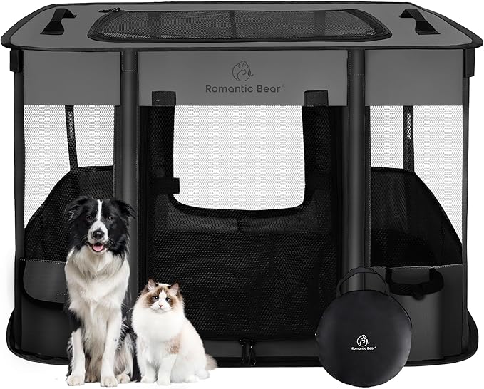 Dog & Pet Playpen, Foldable, Water-Resistant Shade Cover, Medium