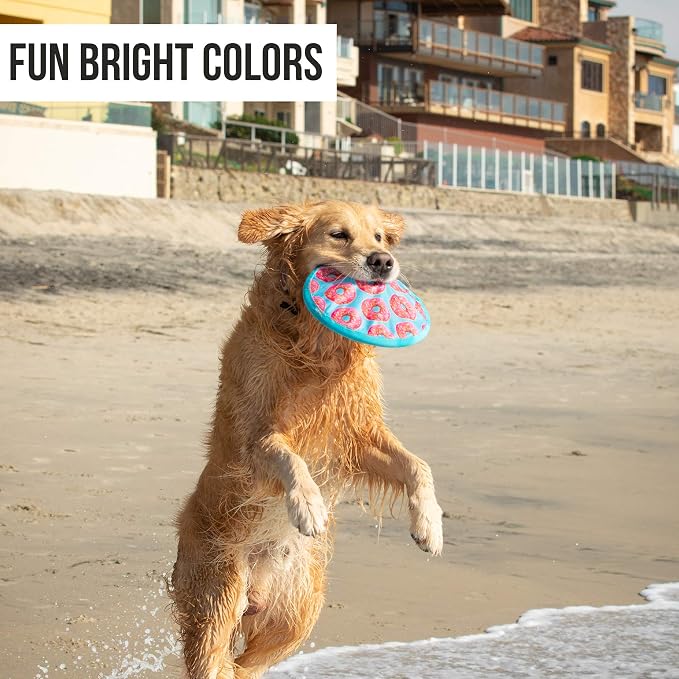 Hyper Pet Flippy Flopper Flying Disc Soft Dog Toy, 9 Inches, Donut Design | Safe on teeth for all breeds, stays on the water surface for pool and lake fetch games, keeps pups leaping and chasing daily