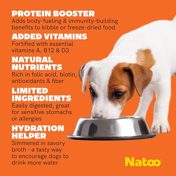 NATOO Dog Food Topper for Picky Eaters, Dog Treat (Chicken, Carrot, Brown Rice, & Quinoa) Dog Toppers for Dry Food, Wet Meal Toppers for Dogs & Puppies, Limited Ingredient Dog Food (Case of 20) 3oz Ea