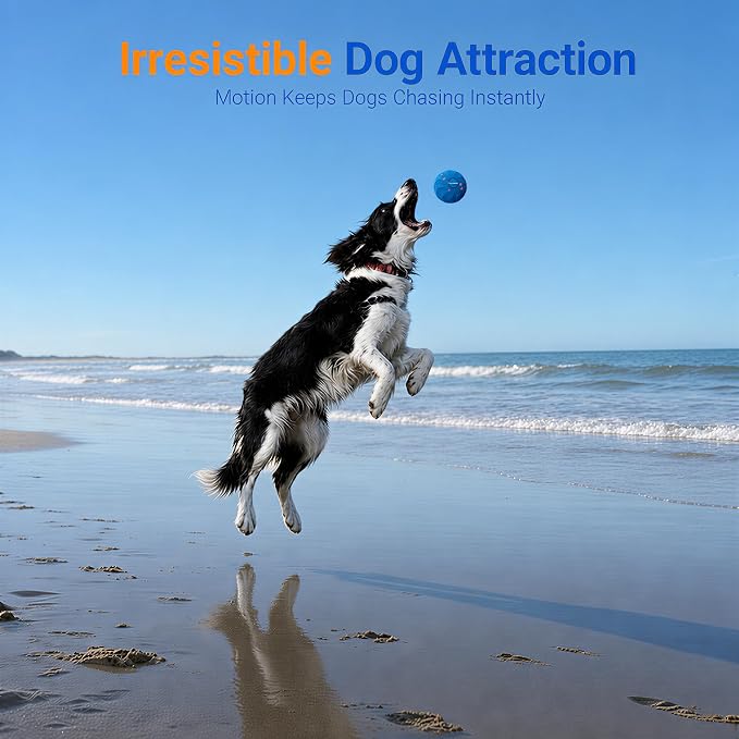T02 Replacement Dog Ball Shell, 82mm, 90g Lightweight, Blue | Removable Motor Compatible, 2-in-1 Fetch & Throw Toy, Medium & Large Dogs, Easy to Throw, Indoor & Outdoor Play